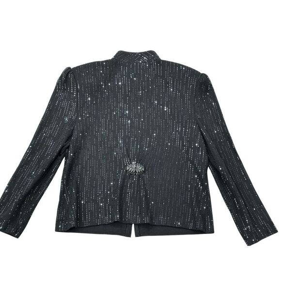 St. John Evening Black Sequined Jacket - Picture 2 of 11